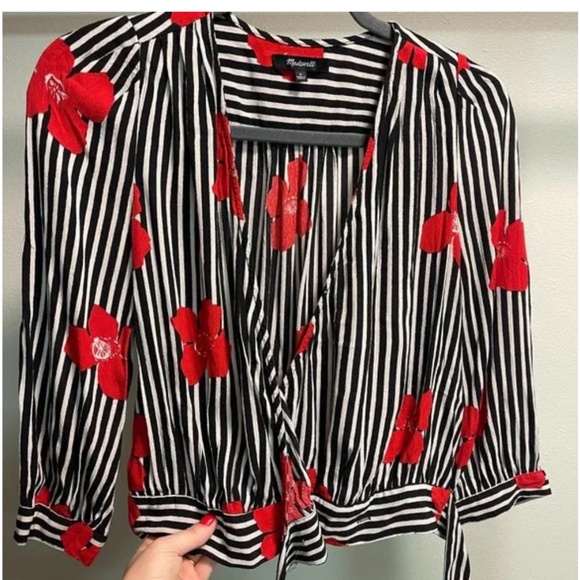 Madewell Wrap Top in Candied Orchids - Picture 5 of 5